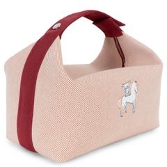 HERMES Terracotta red canvas ^ BRIDE-A-BRAC CABRIOLE LARGE Case Bag