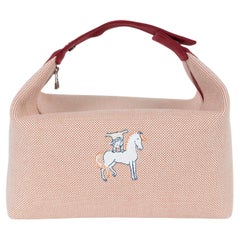 HERMES Terracotta red canvas ^ BRIDE-A-BRAC CABRIOLE LARGE Case Bag