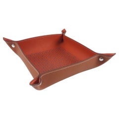 Hermes Terre Battue / Fauve H Round Bets and Raises Pocket Tray