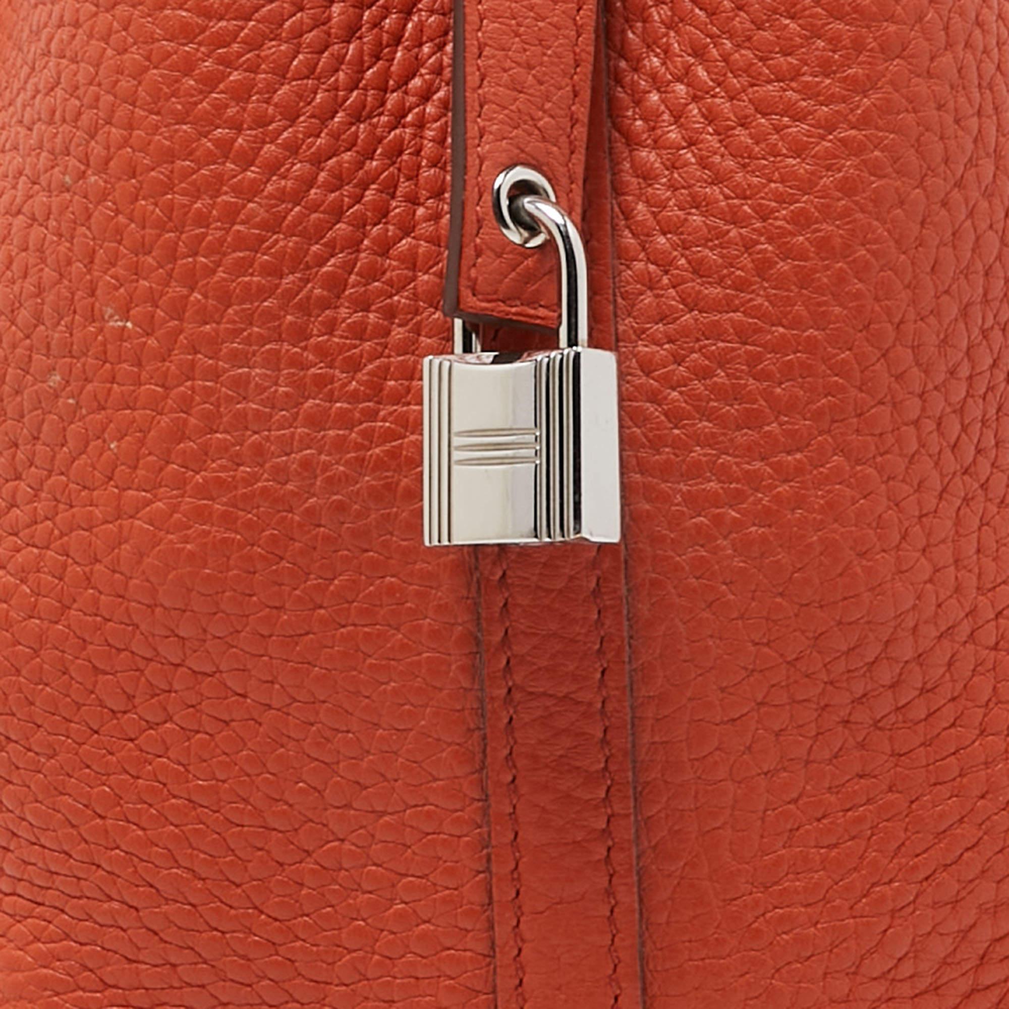 Hermes Terre Battue Taurillon Clemence Leather Picotin Lock 18 Bag 9