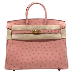 Hermès Terre Cuite Straußenleder Birkin 25 Tasche GHW