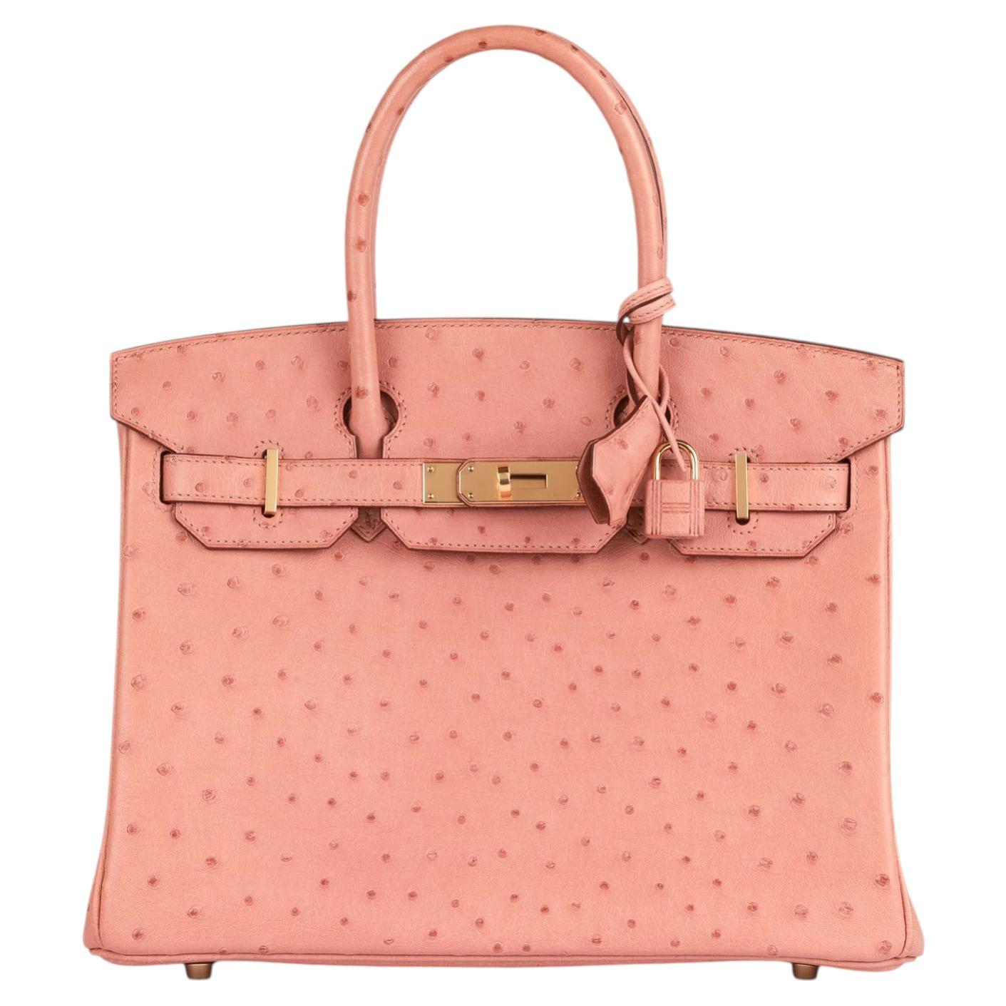 Hermès Birkin 30 cm aus Straußenleder in der Farbe „Terre Cuite“