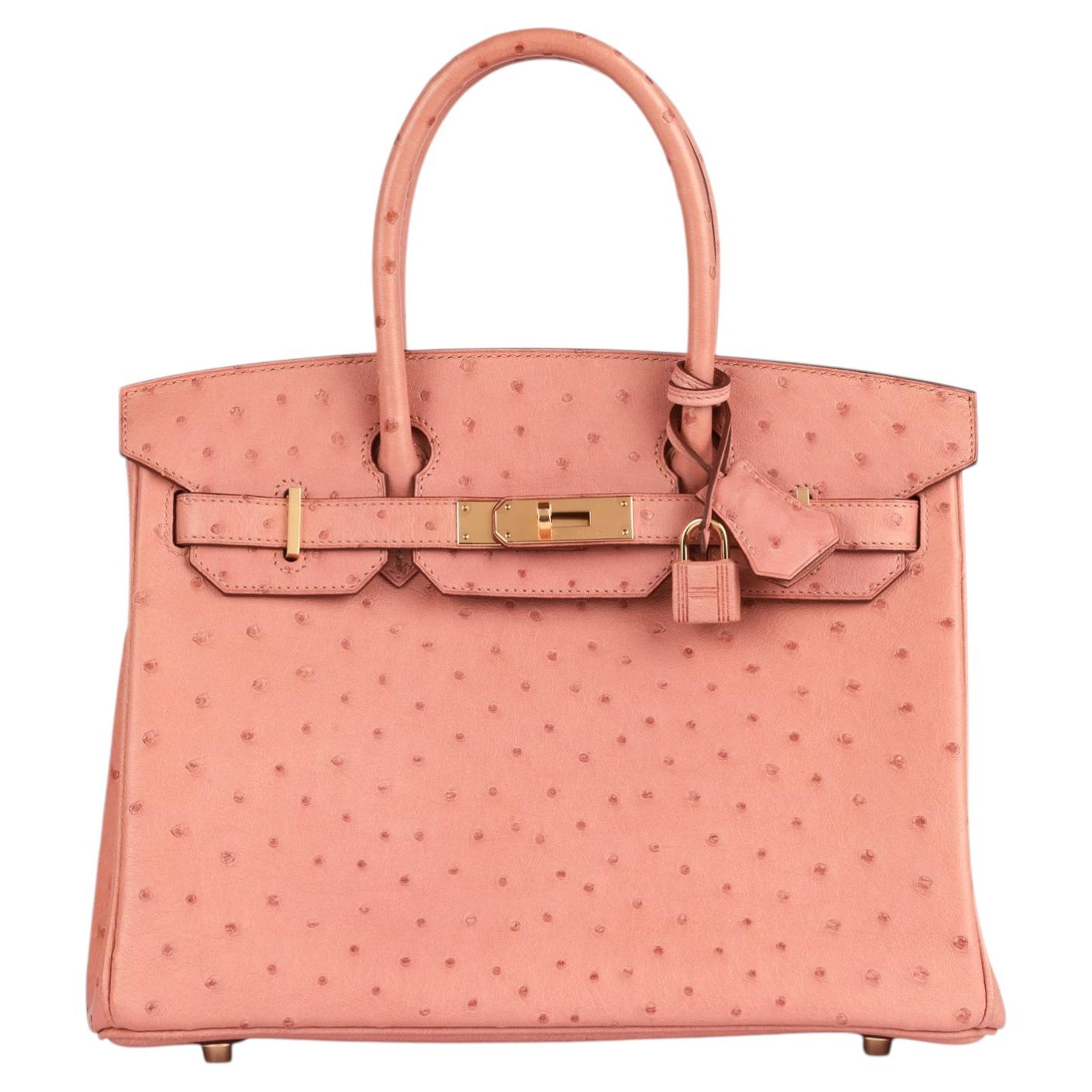 Sac Birkin Hermès en cuir d'autruche « Terre Cuite », 30 cm