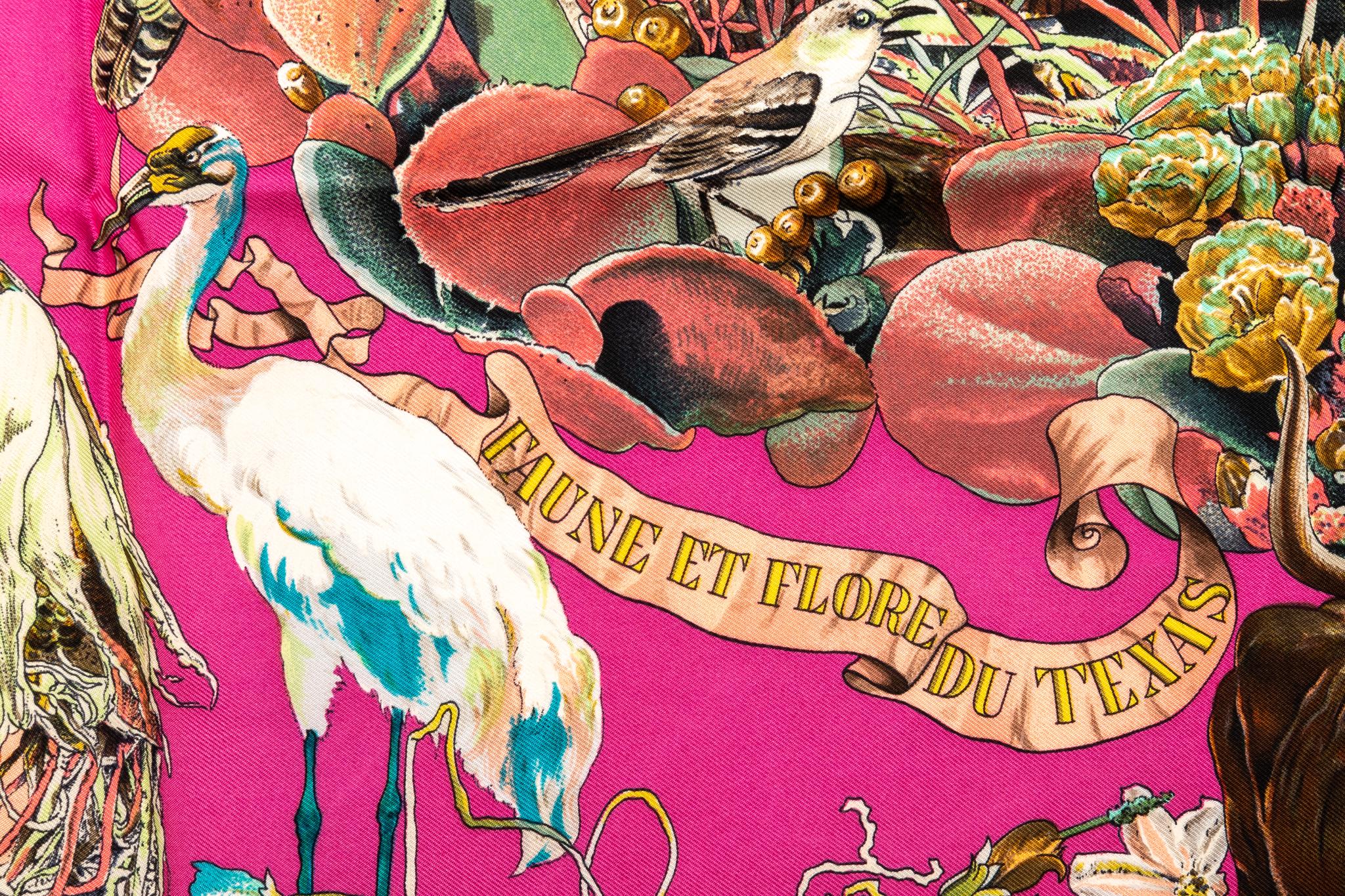 Pink Hermès Texas Wildlife Scarf by Oliver