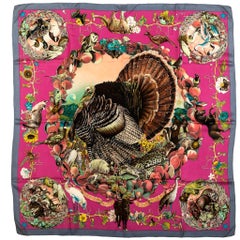 Hermès Texas Wildlife Scarf by Oliver Fuchsia