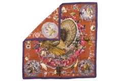 Hermès Texas Wildlife Silk Scarf Rust & Purple