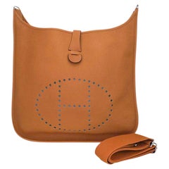 Hermes TGM Evelyne Bag Sesame Clemence Leather Palladium Hardware