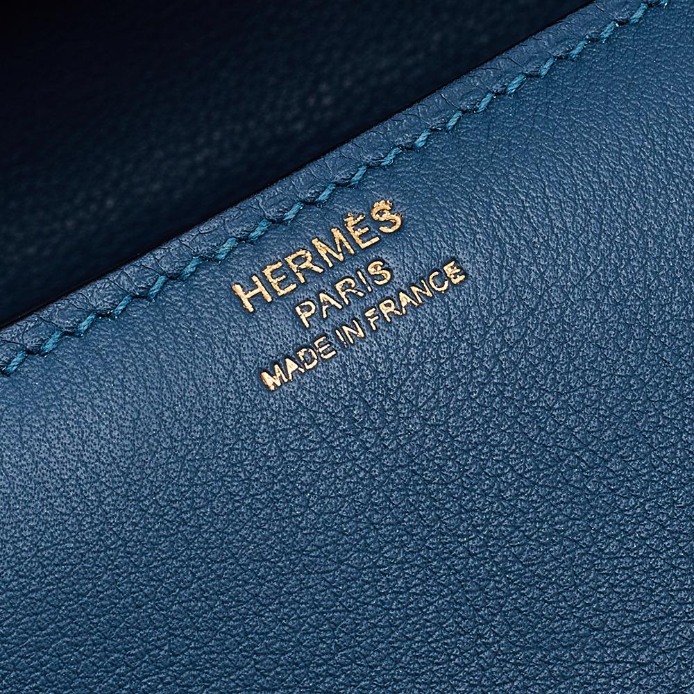 Blue Hermes Thalassa Evercolor Leather Constance Elan Bag