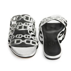 Hermes Thalassa Sandals Silver Leather