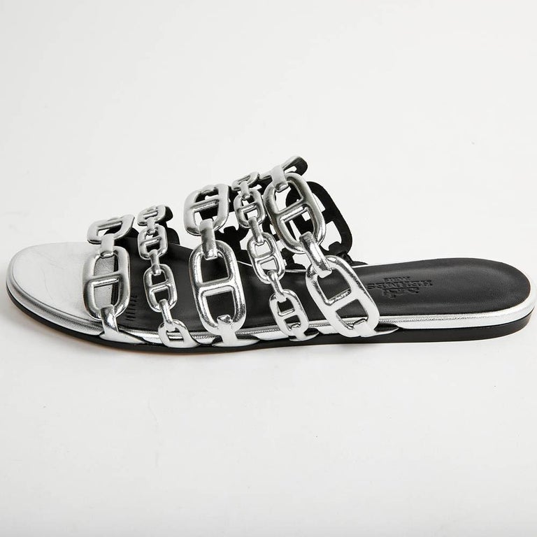 Hermes Thalassa Sandals Silver Leather at 1stDibs | hermes thalassa sandal  review