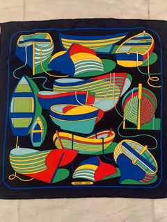 Hermes Thalassa Silk Scarf Neckerchief or Pocket Square