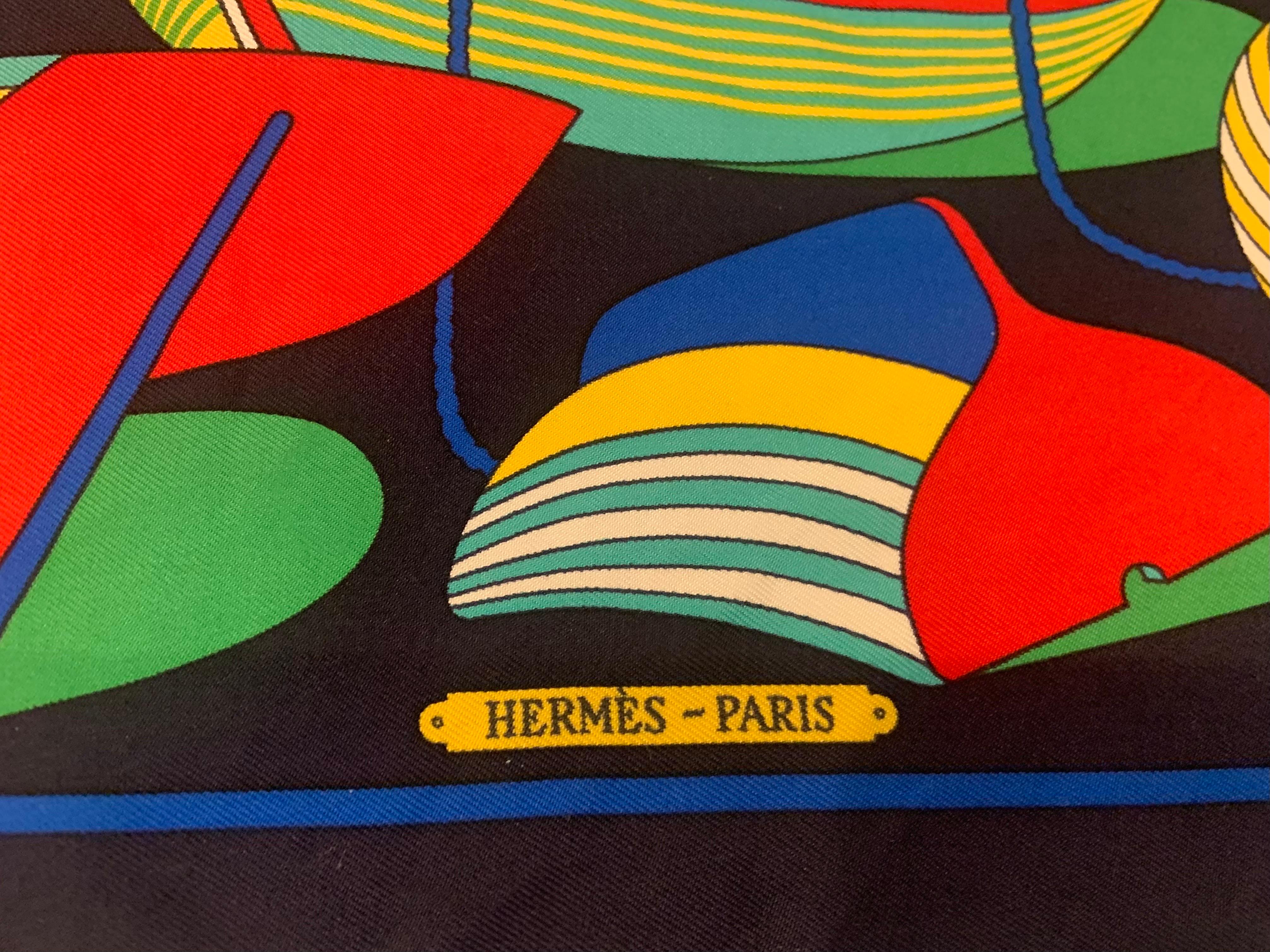 Hermes Thalassa Silk Scarf Neckerchief or Pocket Square For Sale 1