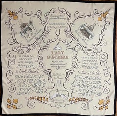 HERMES the ART of WRITING silk scarf by Maurice Tranchant 2005