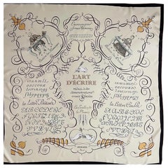HERMES the ART of WRITING silk scarf by Maurice Tranchant 2005 HERMES the ART of WRITING silk scarf by Maurice Tranchant 2005