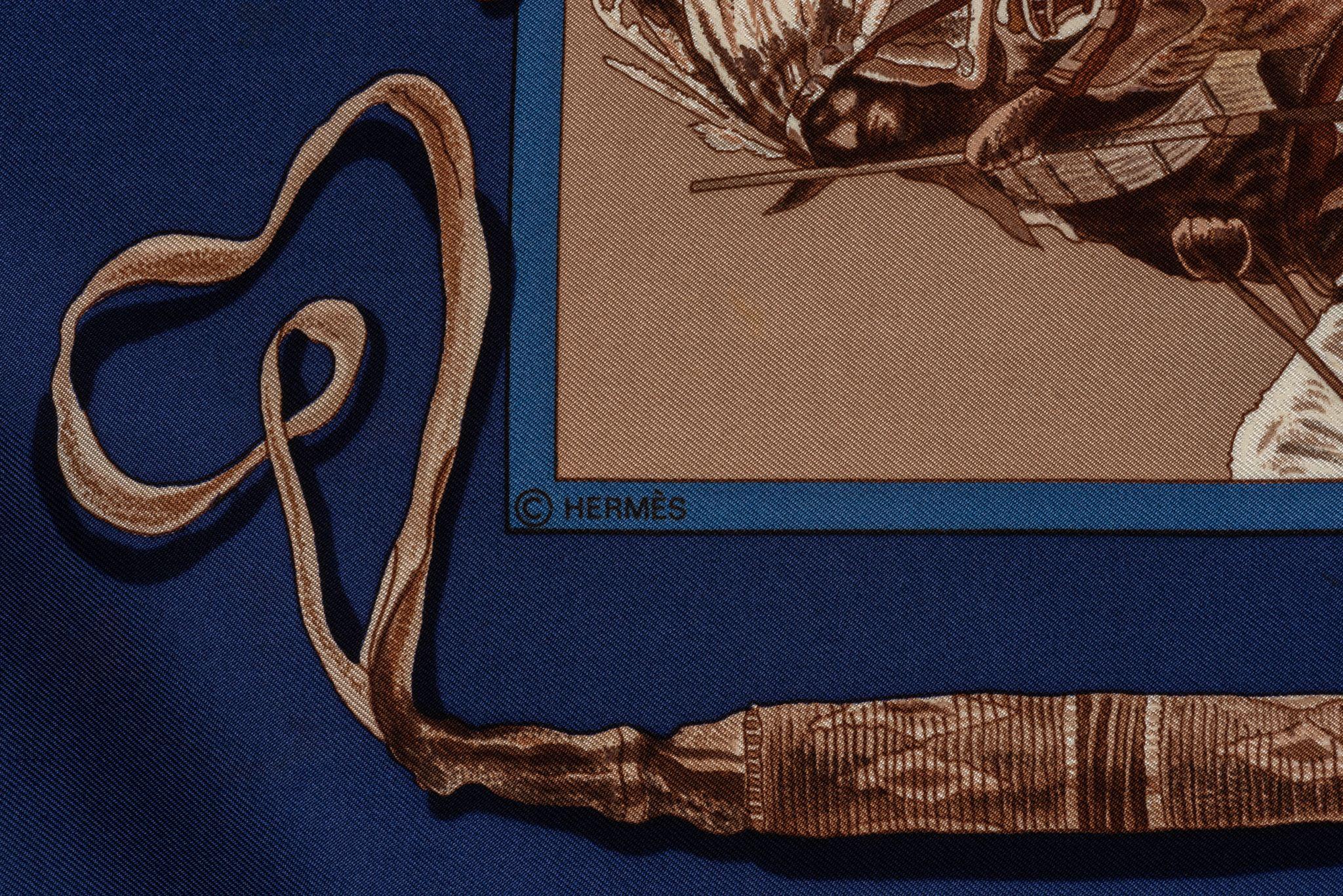 Brown Hermes The Pony Express Scarf Rare Color