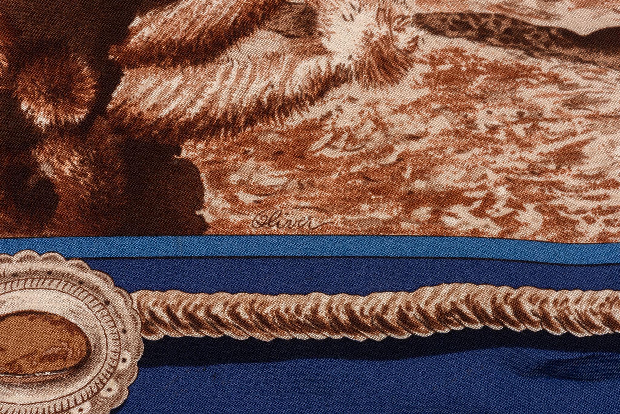 Hermes The Pony Express Scarf Rare Color In Good Condition In West Hollywood, CA