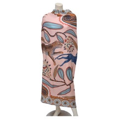 Hermes "The Savana Dance" Rosa Kaschmir 140 GM Schal Schal NEW
