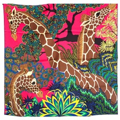 Hermes The Three Graces Giraffes Silk Scarf au Carre 90 