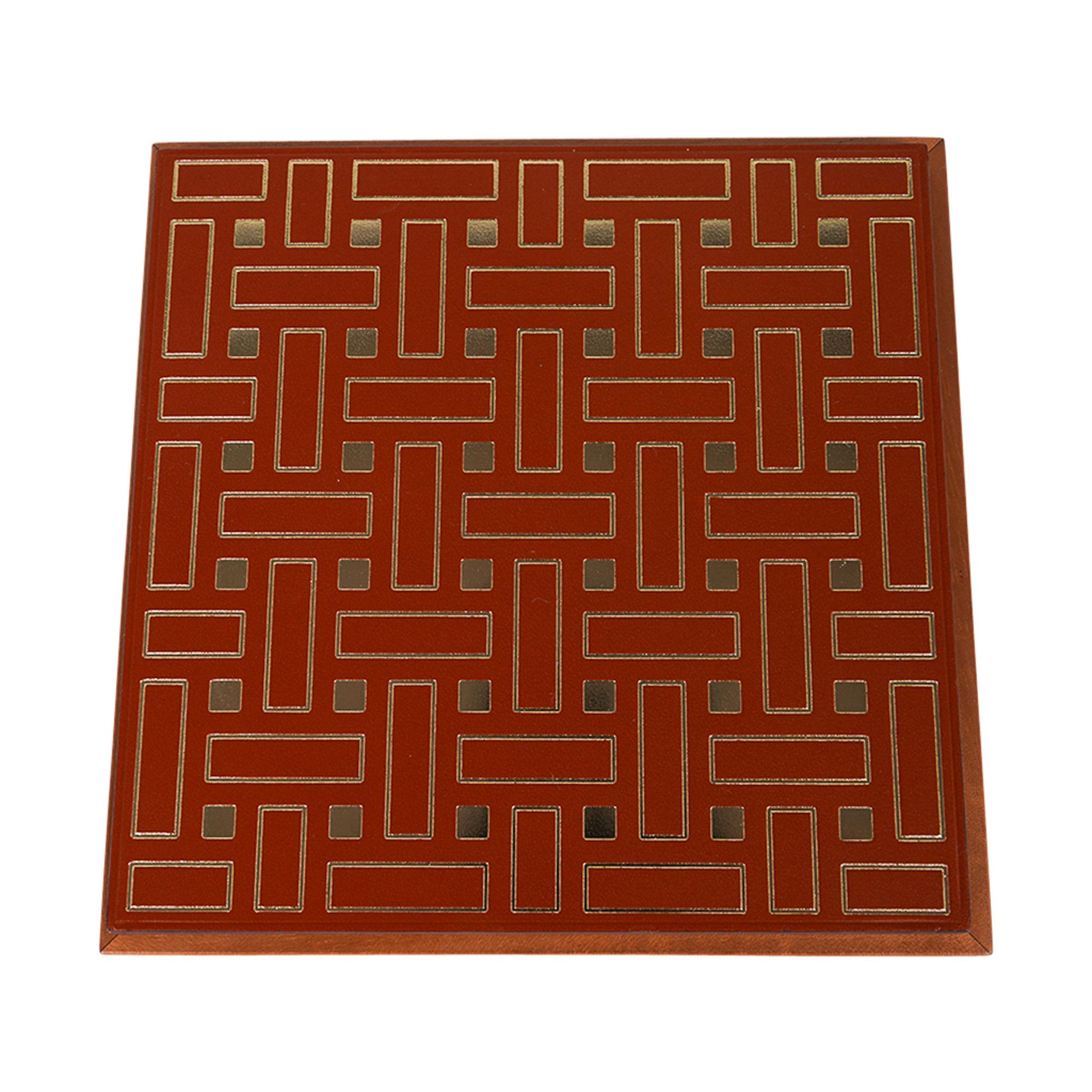 Brown Hermes Theoreme Mosaique Or Box Small Model New
