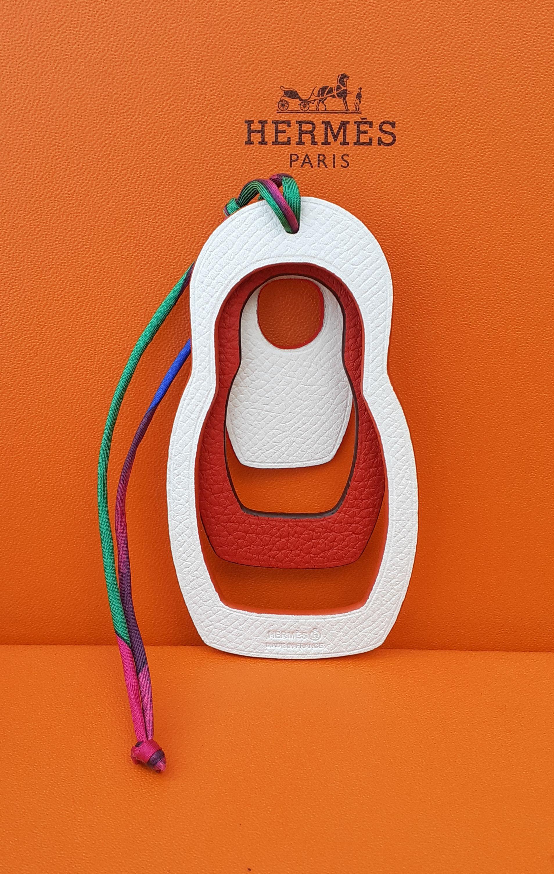 Red Hermès Three Russian Dolls Kelly Birkin Leather Charm Matryochkas Russia For Sale