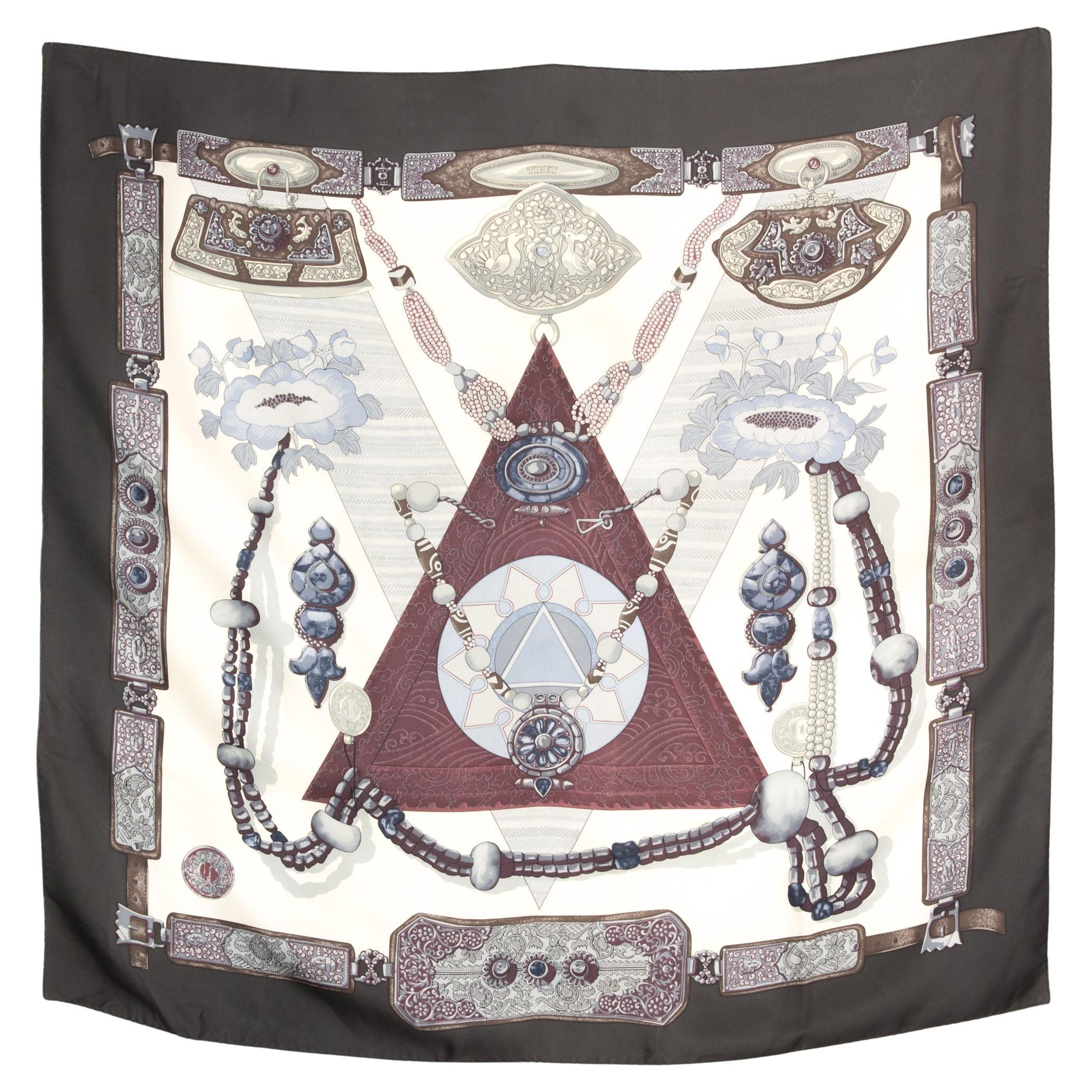Hermes Tibet by Cathy Latham Silk Scarf