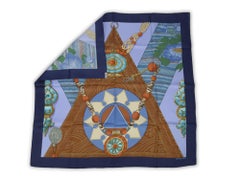 Hermès "Tibet II" Blue Silk Scarf