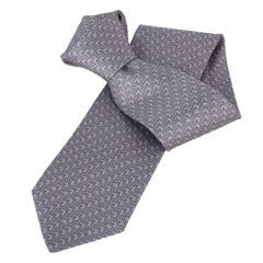 Hermes Tie Cache-Cache Aquatique Twillbi Gris/ Gris Clair / Acier New w/ Box