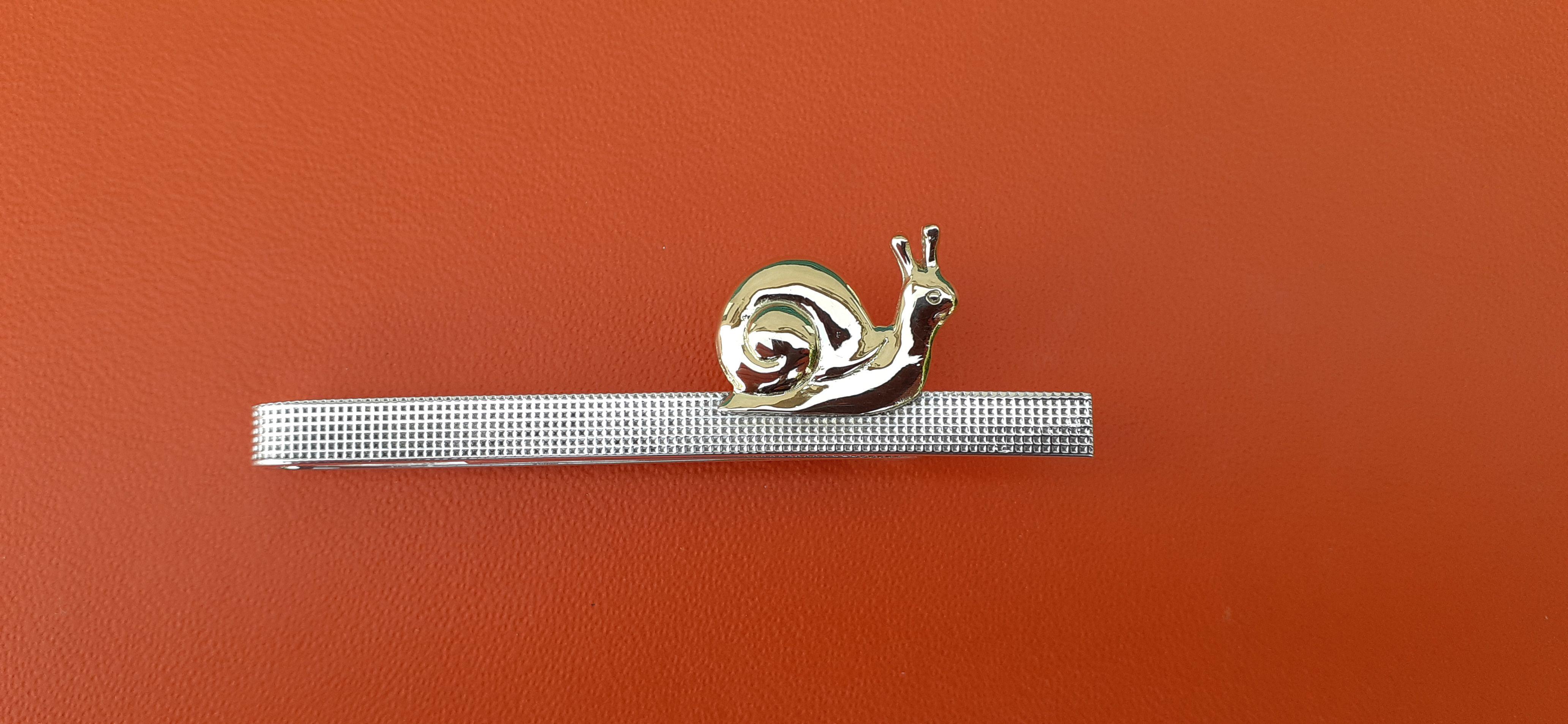Hermès Tie Clip Snail Silver Vermeil In Excellent Condition In Corcoué Sur Logne, Loire-Atlantique