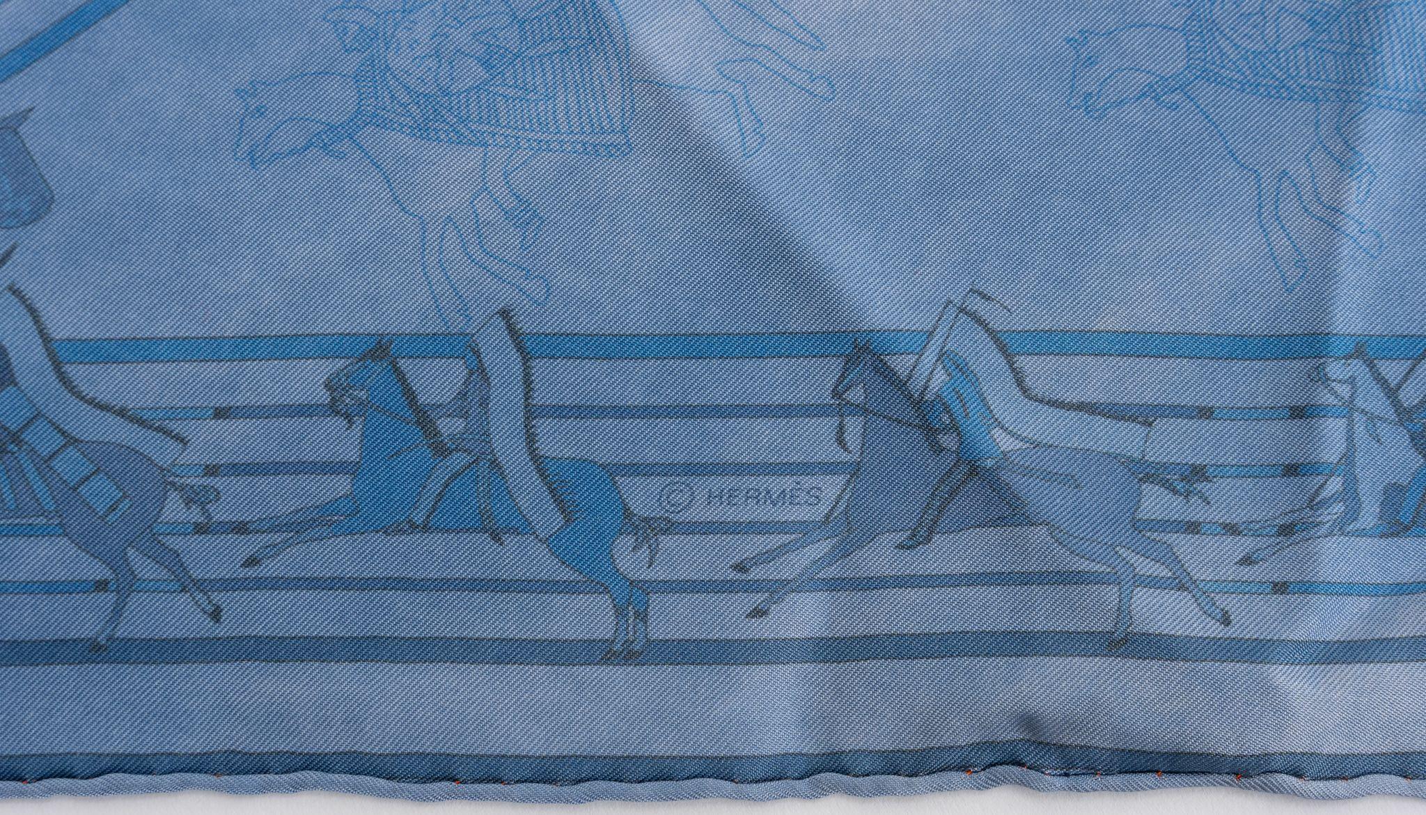 Women's or Men's Hermès Tie Dye LIm.Ed. Panee Blue Scarf For Sale