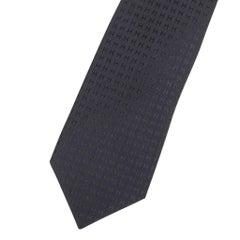 Hermes Tie Faconnee H Black H Classic Silk New w/ Box