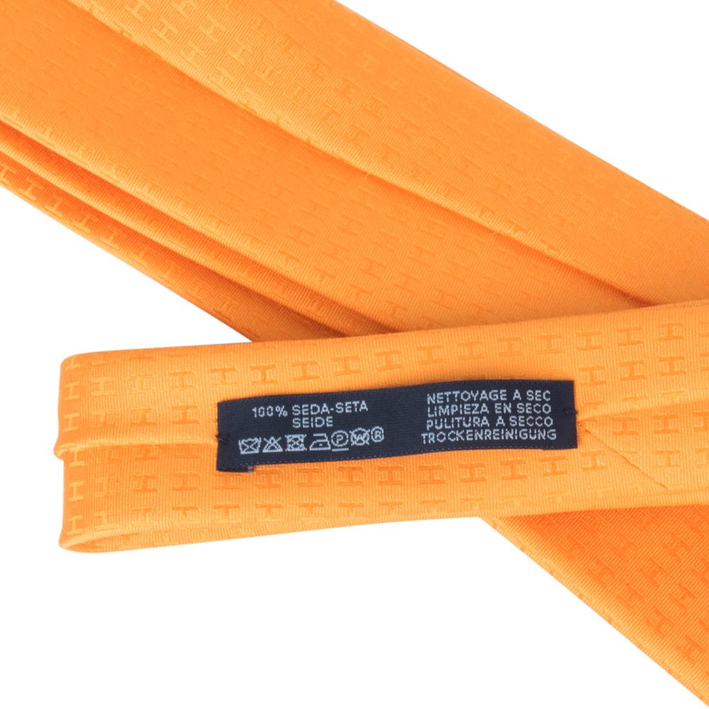Hermes Tie Faconnee H Orange Vif New In New Condition In Miami, FL