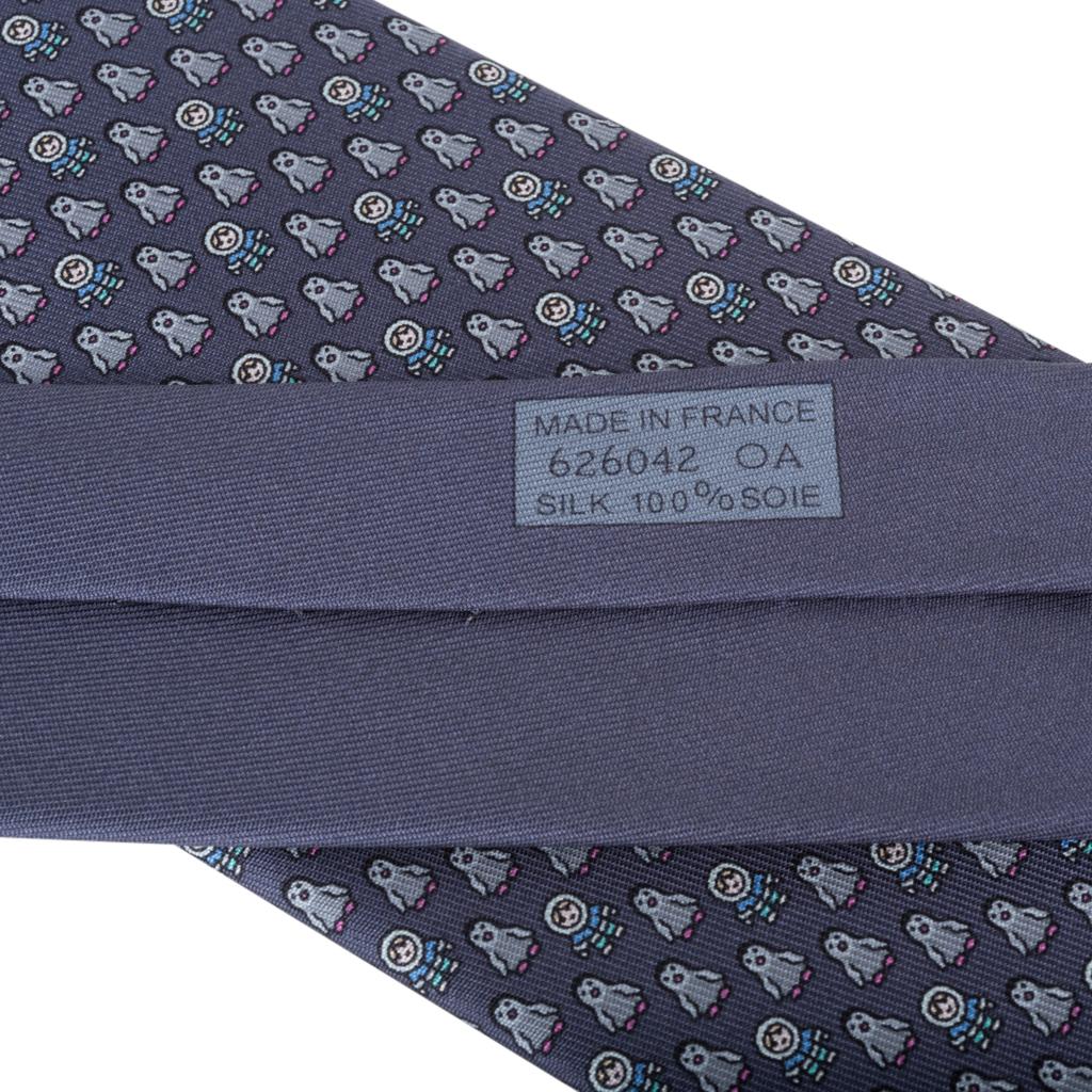 Cravate Moyen Pingloo Twillbi en soie gris foncé et bleu Pour hommes en vente