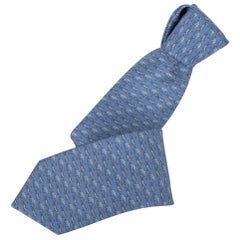 Hermes Tie Sauve Qui Peut ! Twillbi Blue Glacier Azur Ciel New