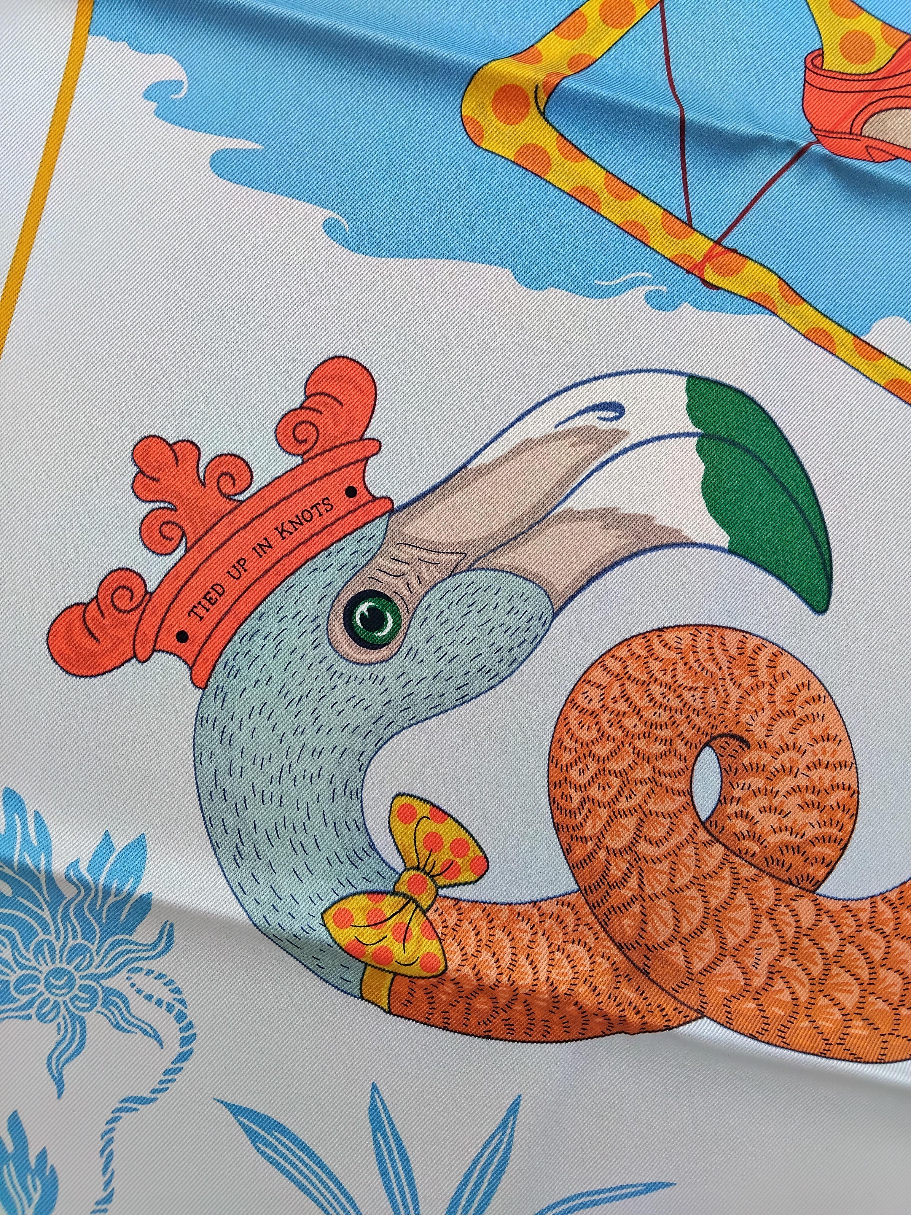 Women's Hermès Tied Up In Knots Silk Scarf Jonathan Burton 26' For Sale