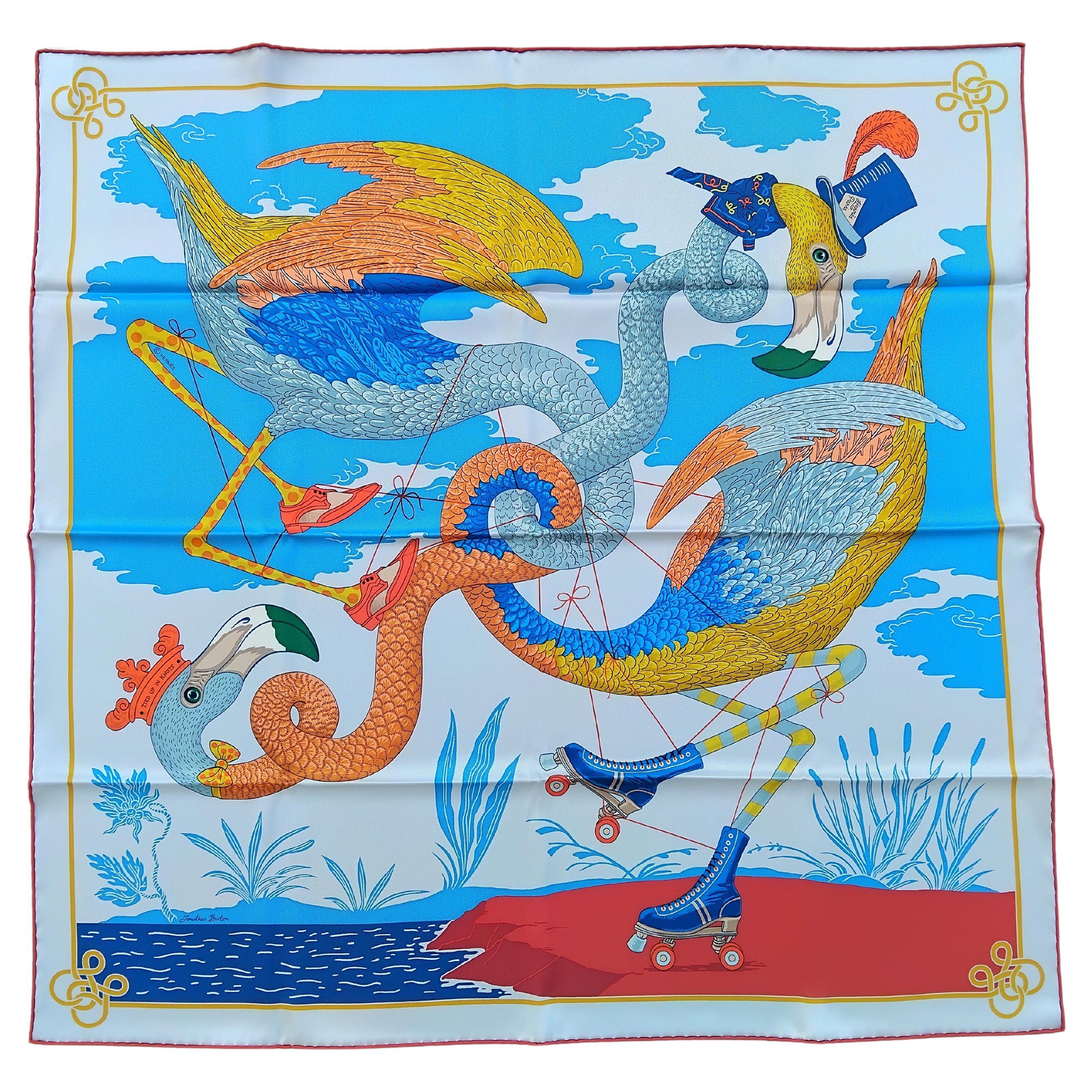 Hermès Tied Up In Knots Silk Scarf Jonathan Burton 26' For Sale