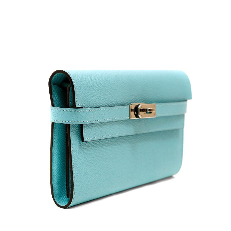 Hermès Tiffany Blue Epsom Kelly Wallet For Sale at 1stDibs