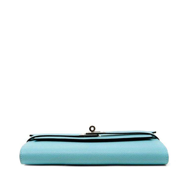 Hermès Tiffany Blau Epsom Kelly Geldbörse im Angebot bei 1stDibs