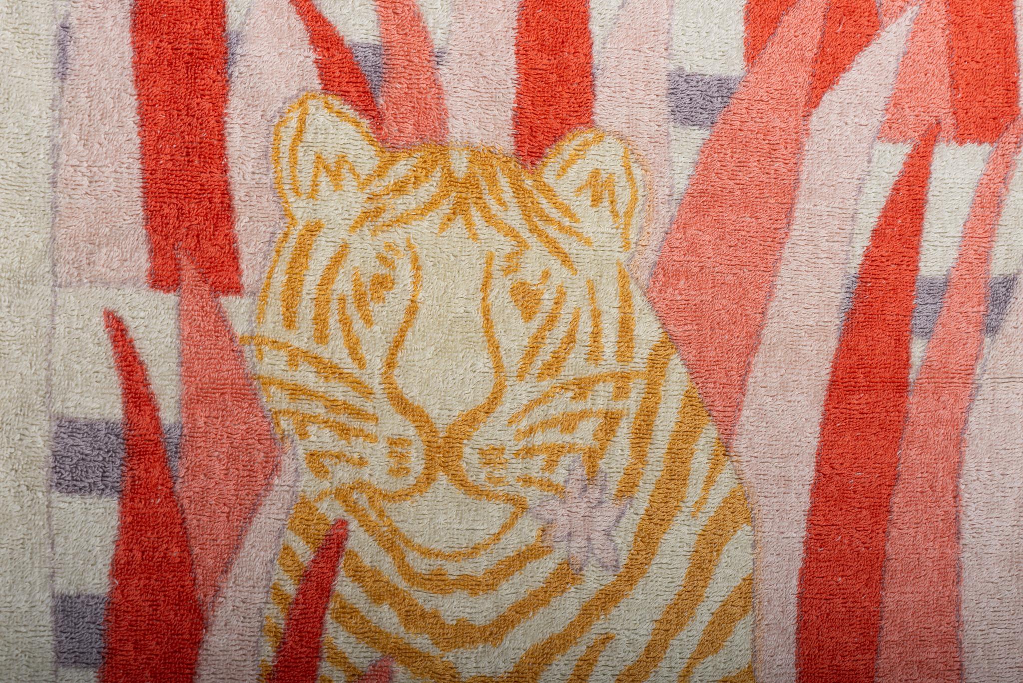 Hermès Tiger Beach Towel Preloved In Excellent Condition For Sale In West Hollywood, CA