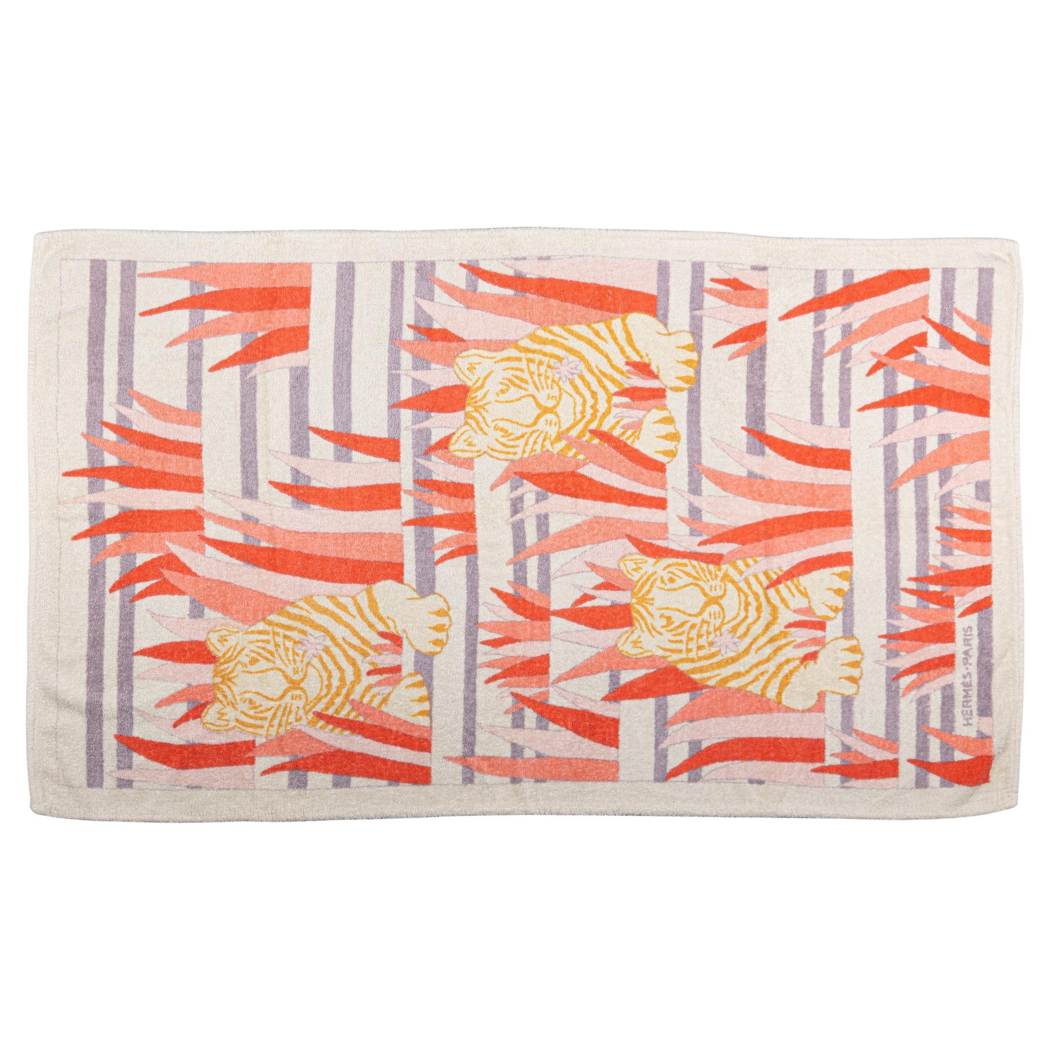 Hermès Tiger Beach Towel Preloved For Sale