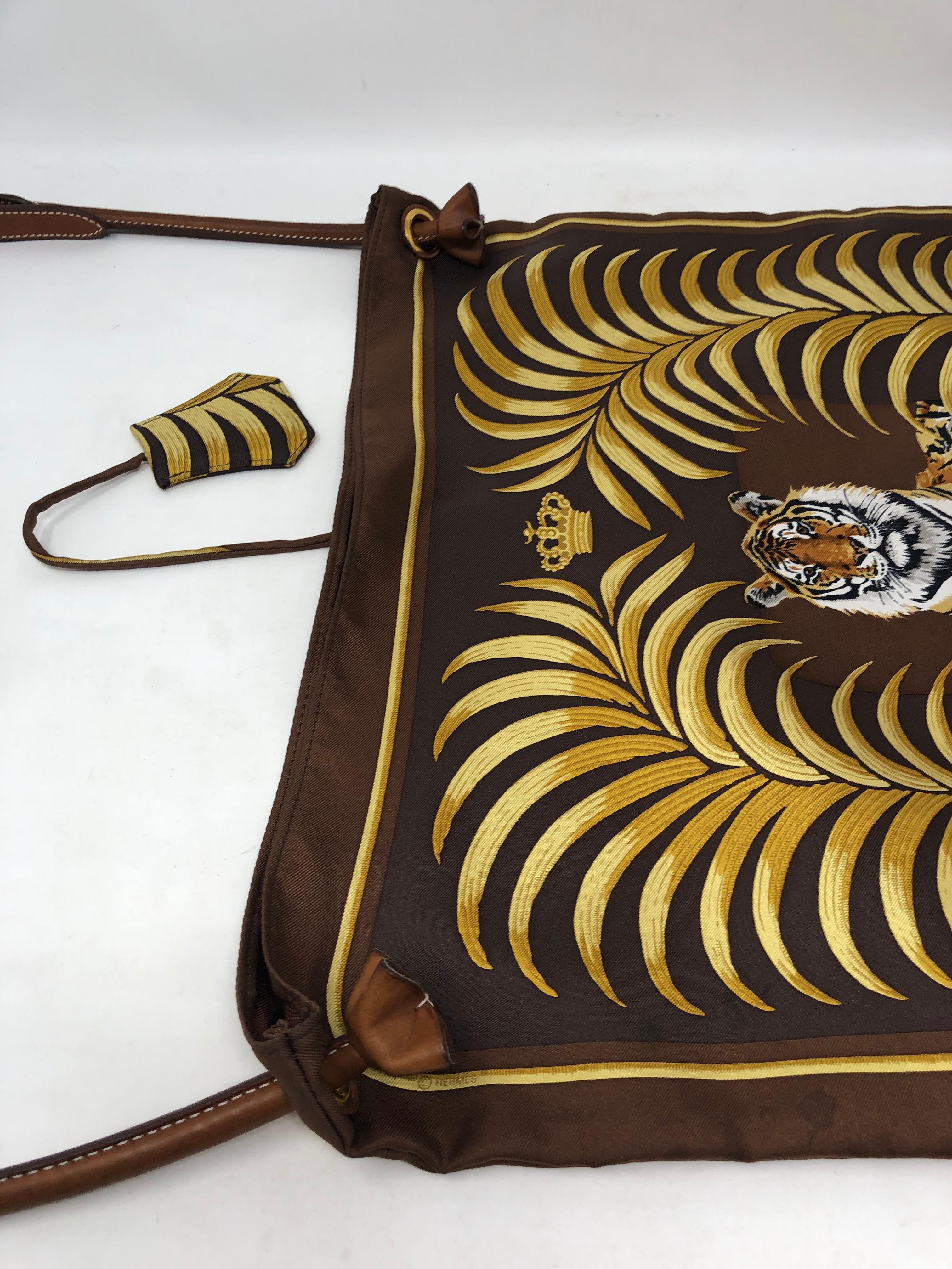 Black Hermes Tiger Silk City Bag