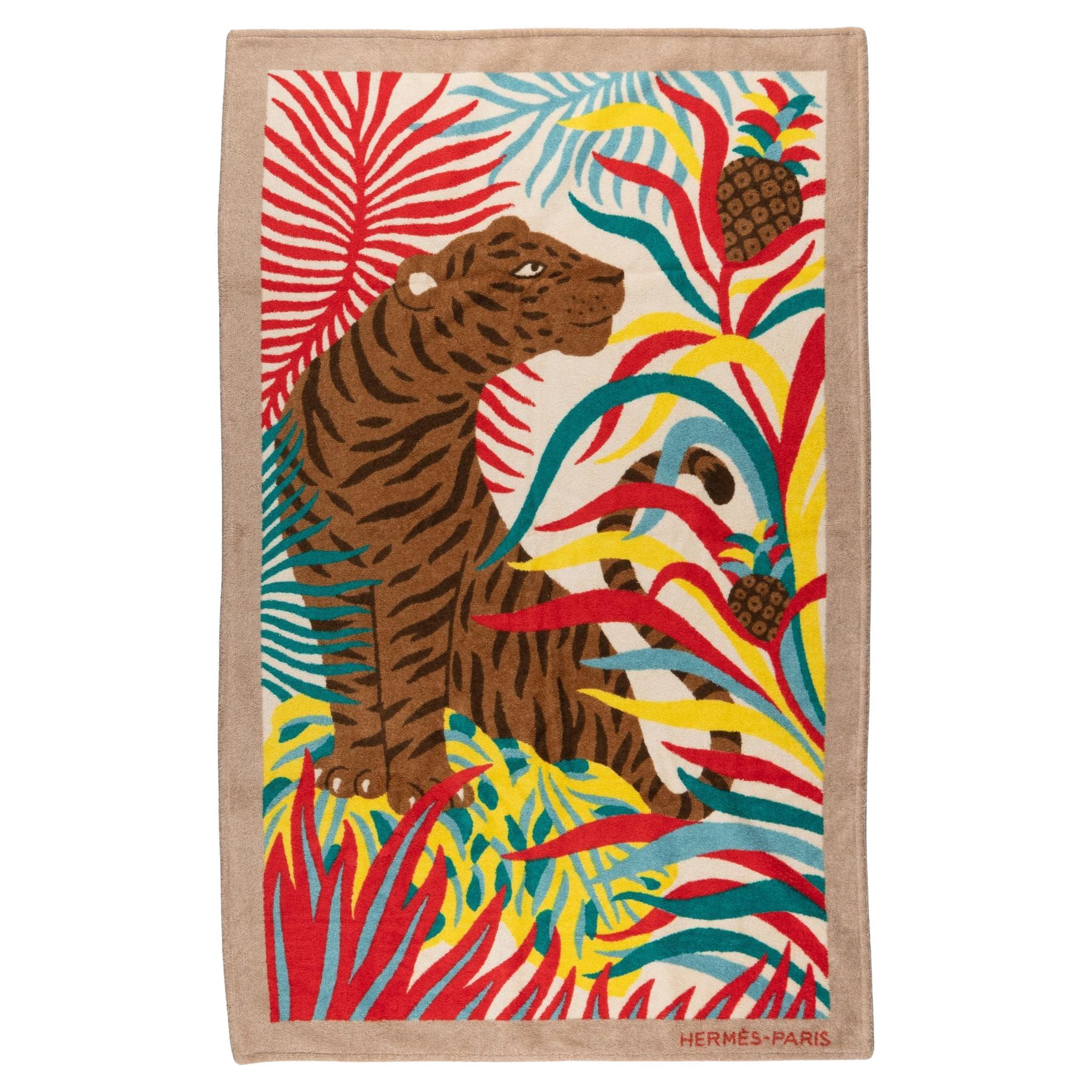 Hermès “Tigre à l‘ananas“ Beach Towel