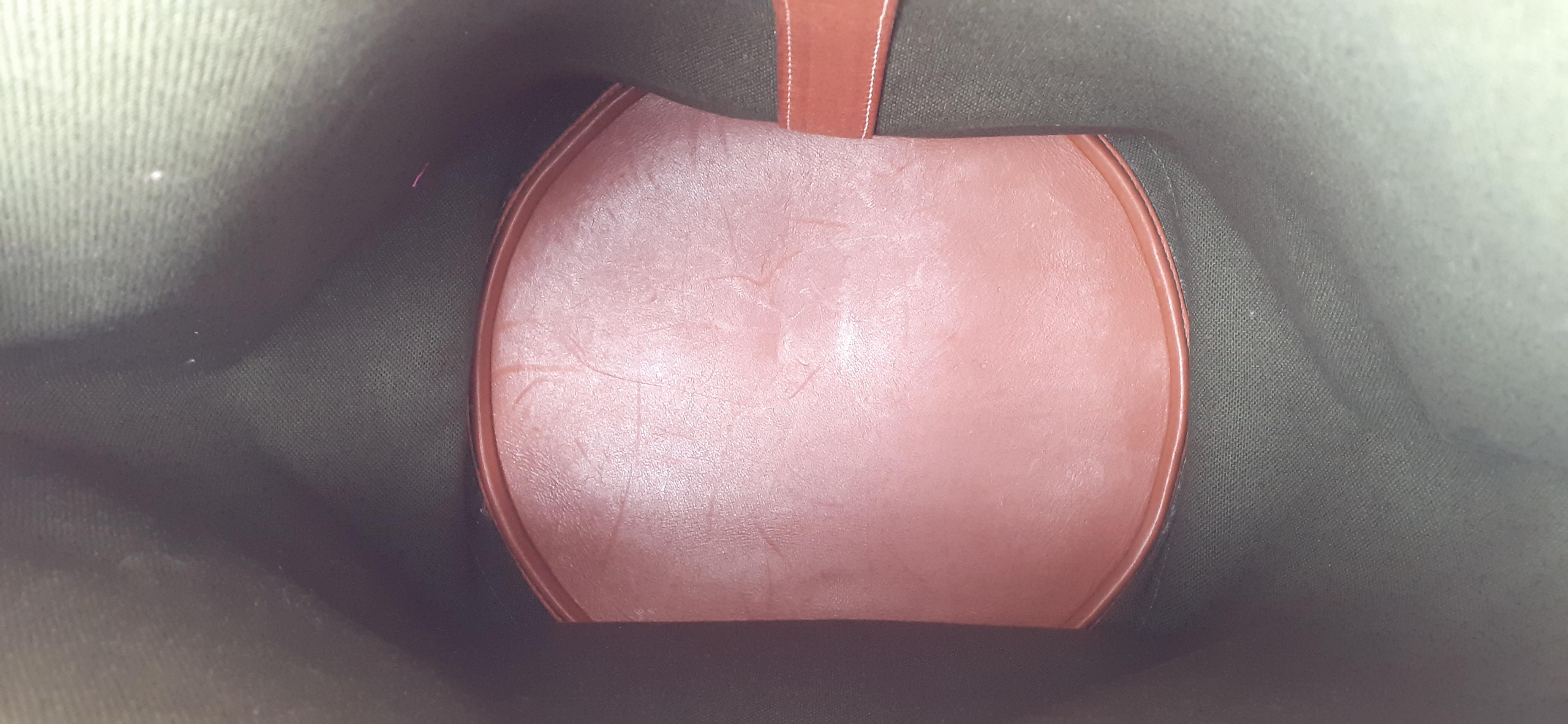 Hermès Tigre Royal Borsa a Secchiello Chevrons Toile Tela Pelle Barenia in vendita 7