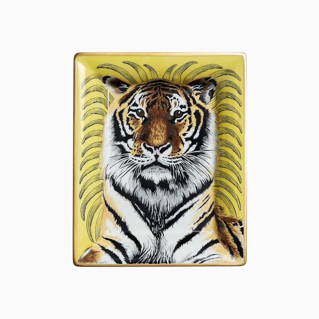 Hermes Tigre Royal Wechseltablett Soleil Handbemaltes Porzellan im Angebot 2