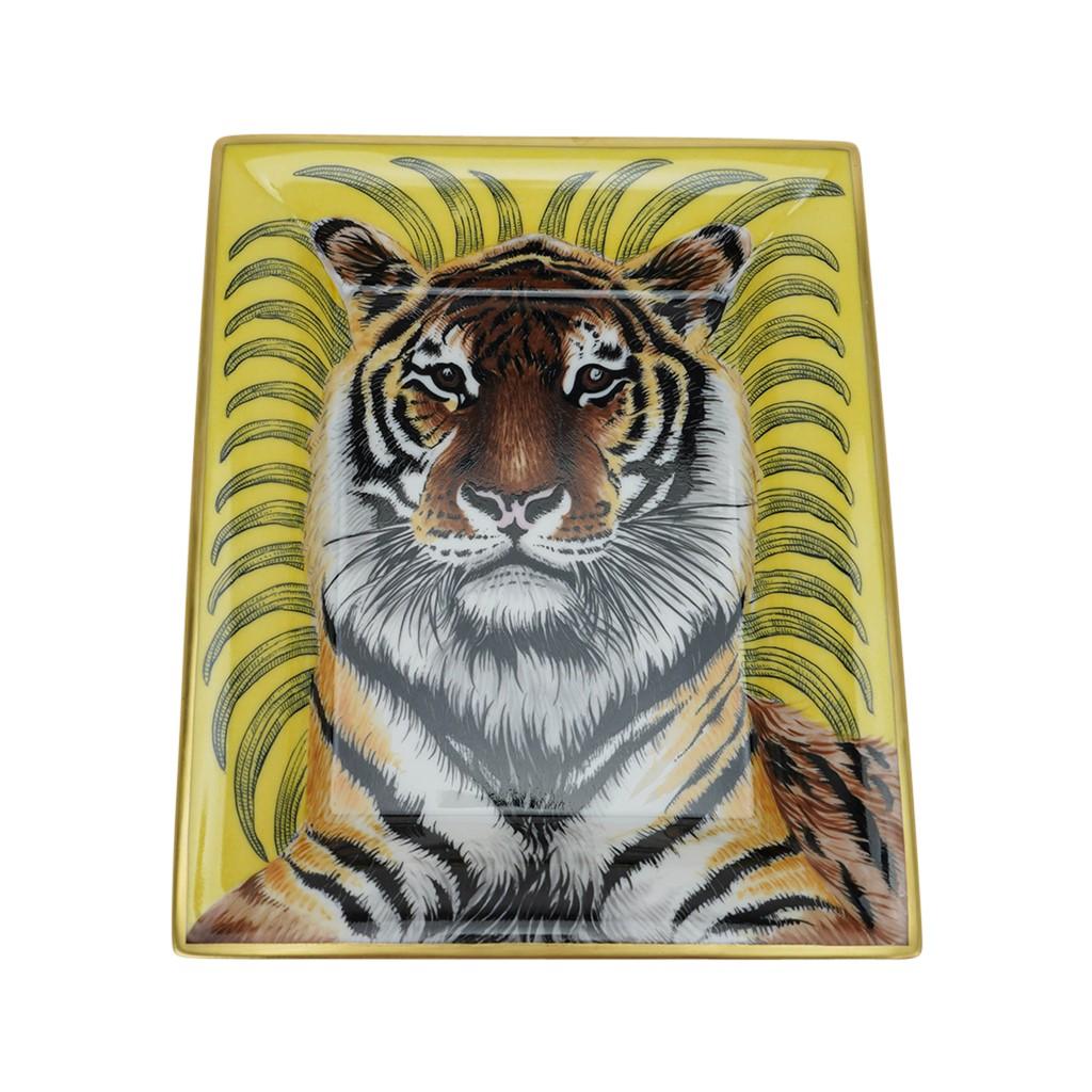Hermes Tigre Royal Wechseltablett Soleil Handbemaltes Porzellan im Angebot 4
