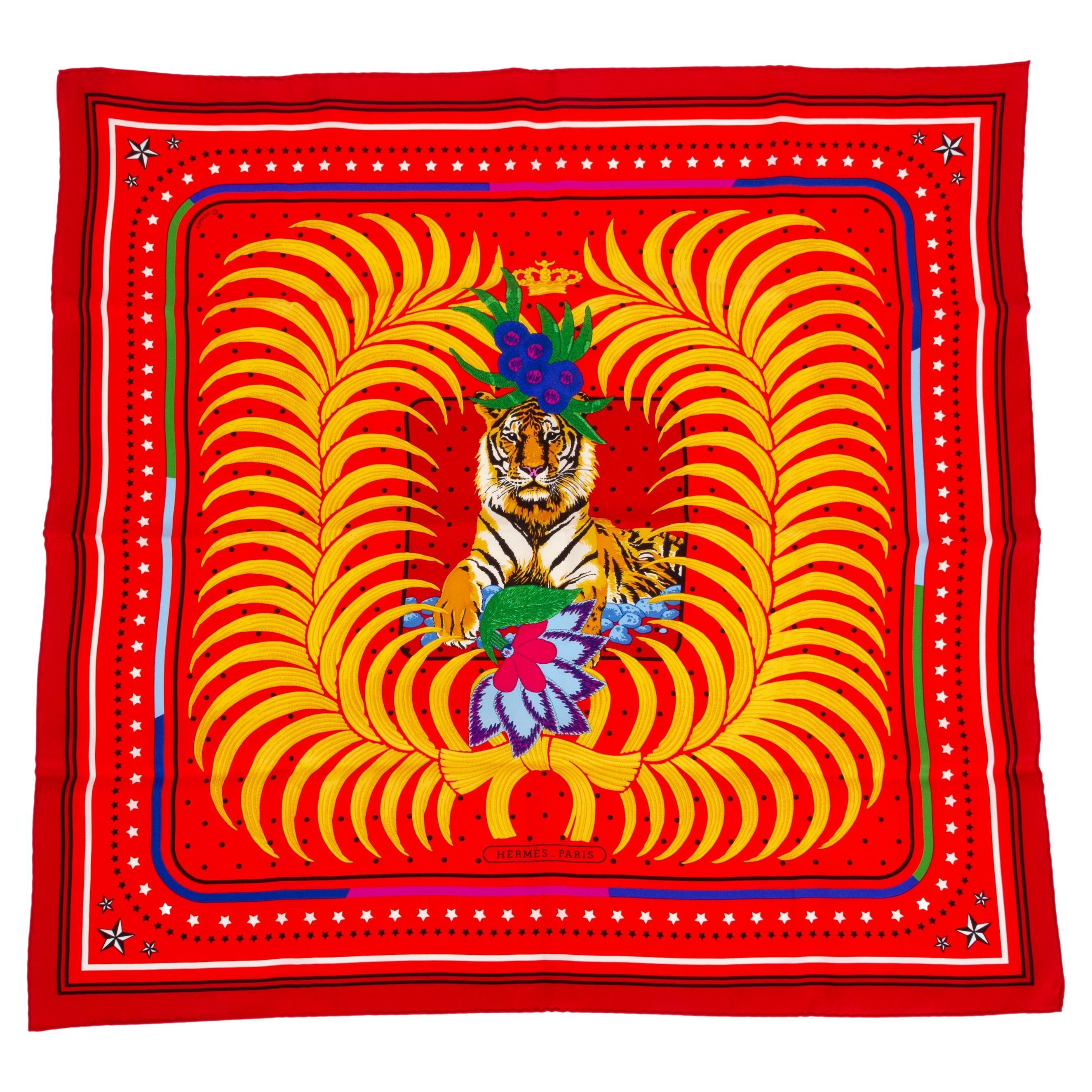 Hermès Tigre Royal Fleuri Scarf