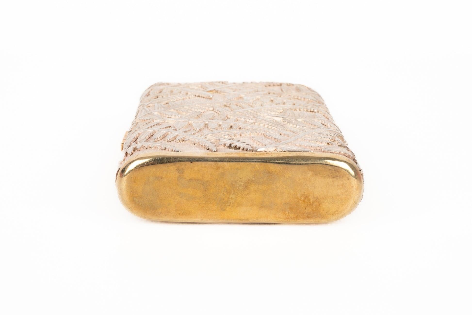 Beige Hermès Tiny Silver Minaudiere Purse For Sale