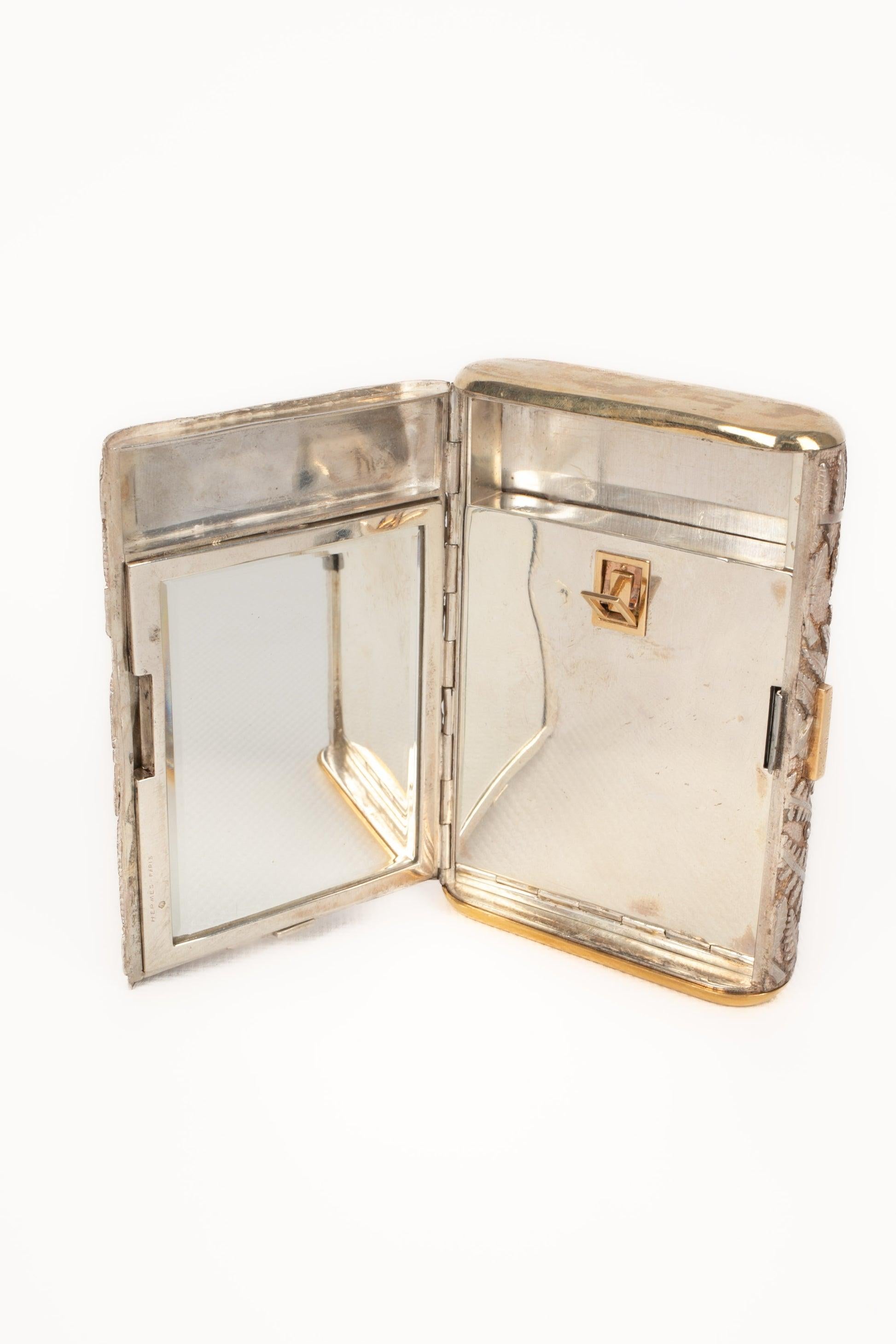 Hermès Tiny Silver Minaudiere Purse For Sale 4