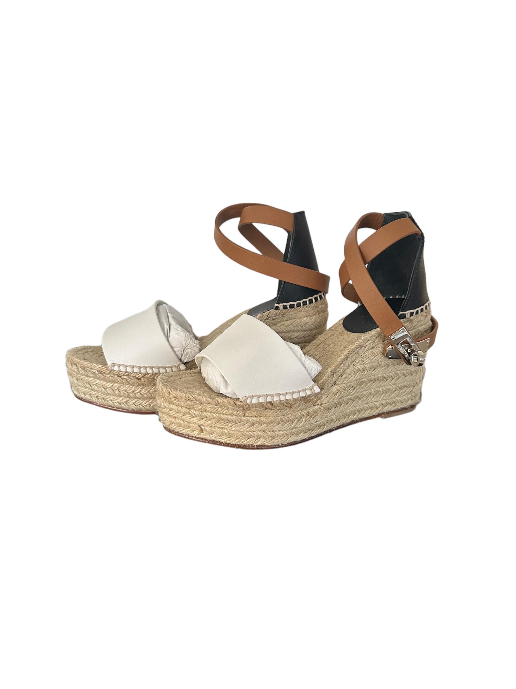 HERMES Tipoli Espadrille Wedge Sandals Size 35 New in Box 1