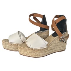 HERMES Tipoli Espadrille Wedge Sandals Size 35 New in Box