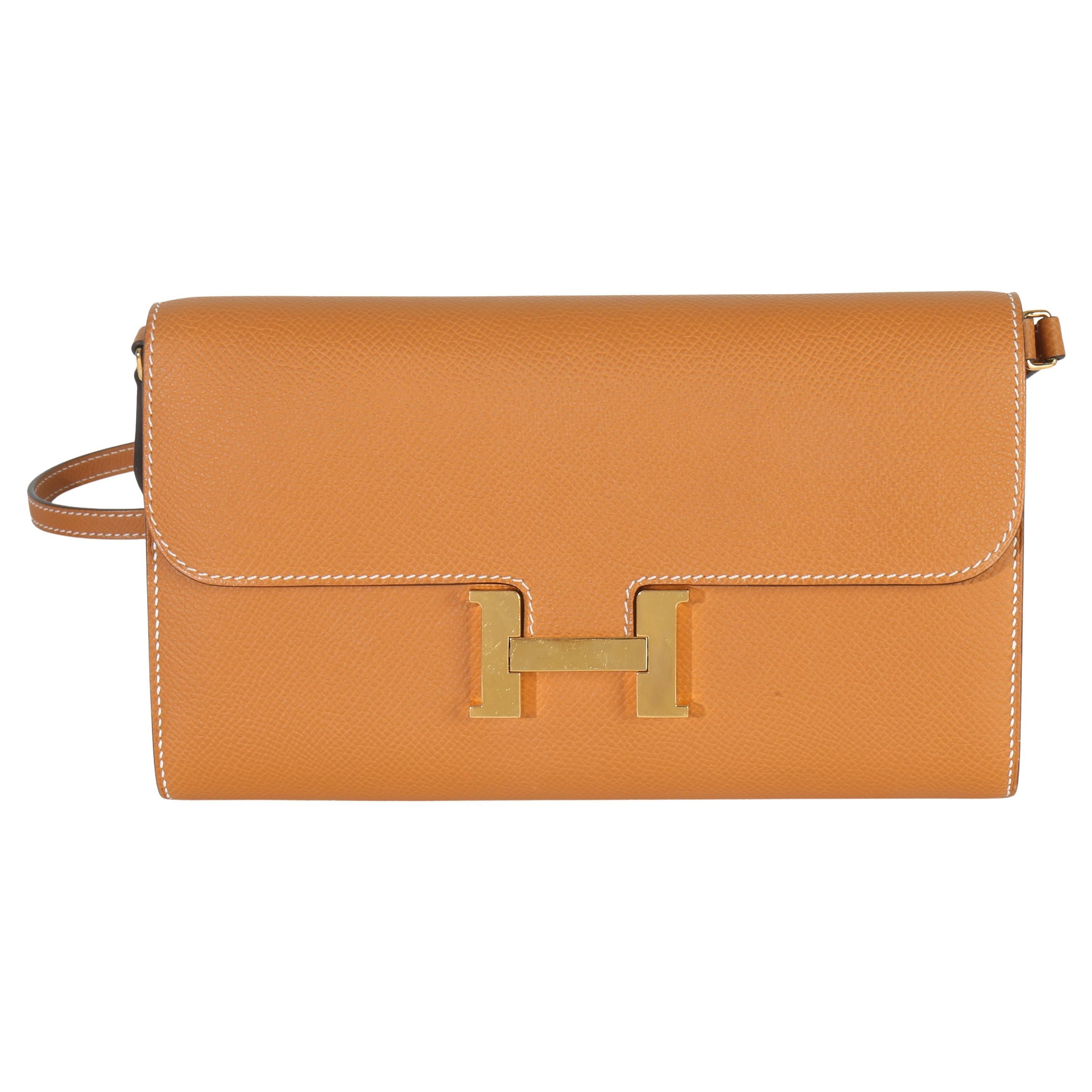 Hermès Toffee Epsom Constance Long Wallet To Go GHW